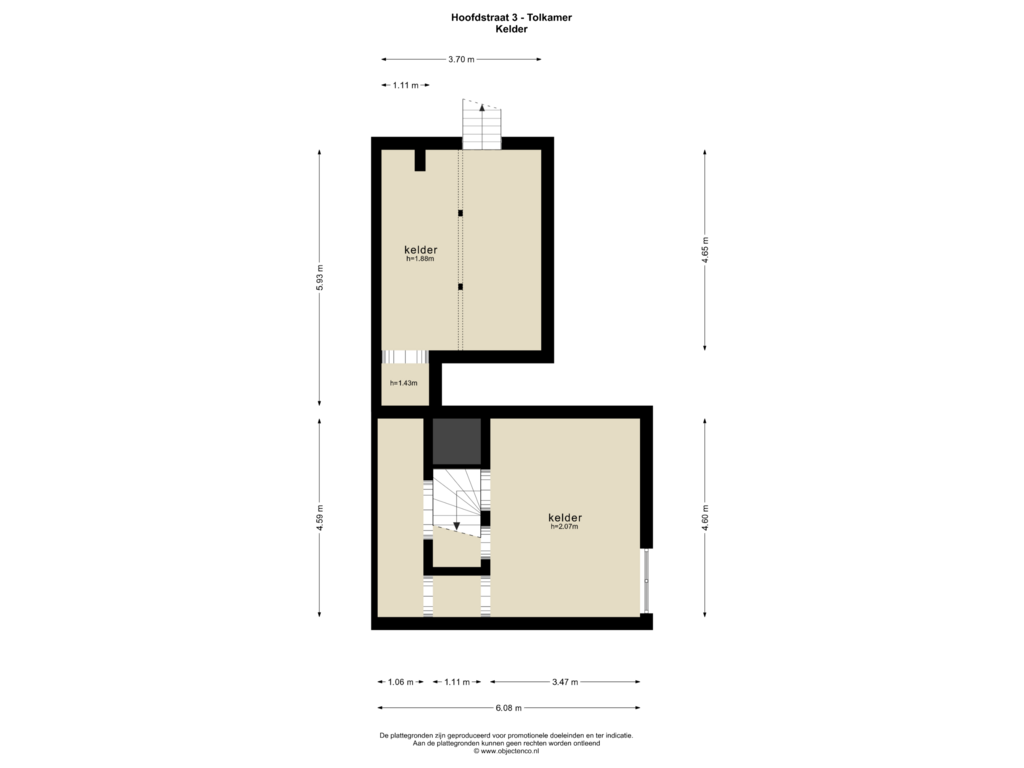 Bekijk plattegrond van Kelder van Hoofdstraat 3