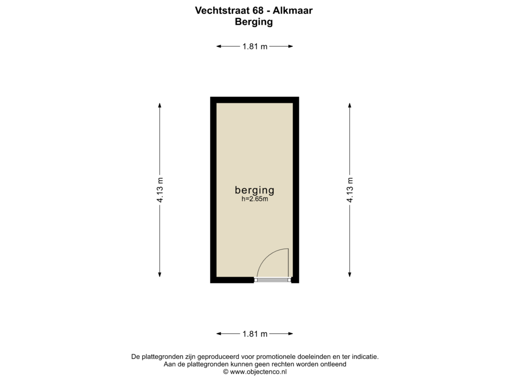 View floorplan of BERGING of Vechtstraat 68