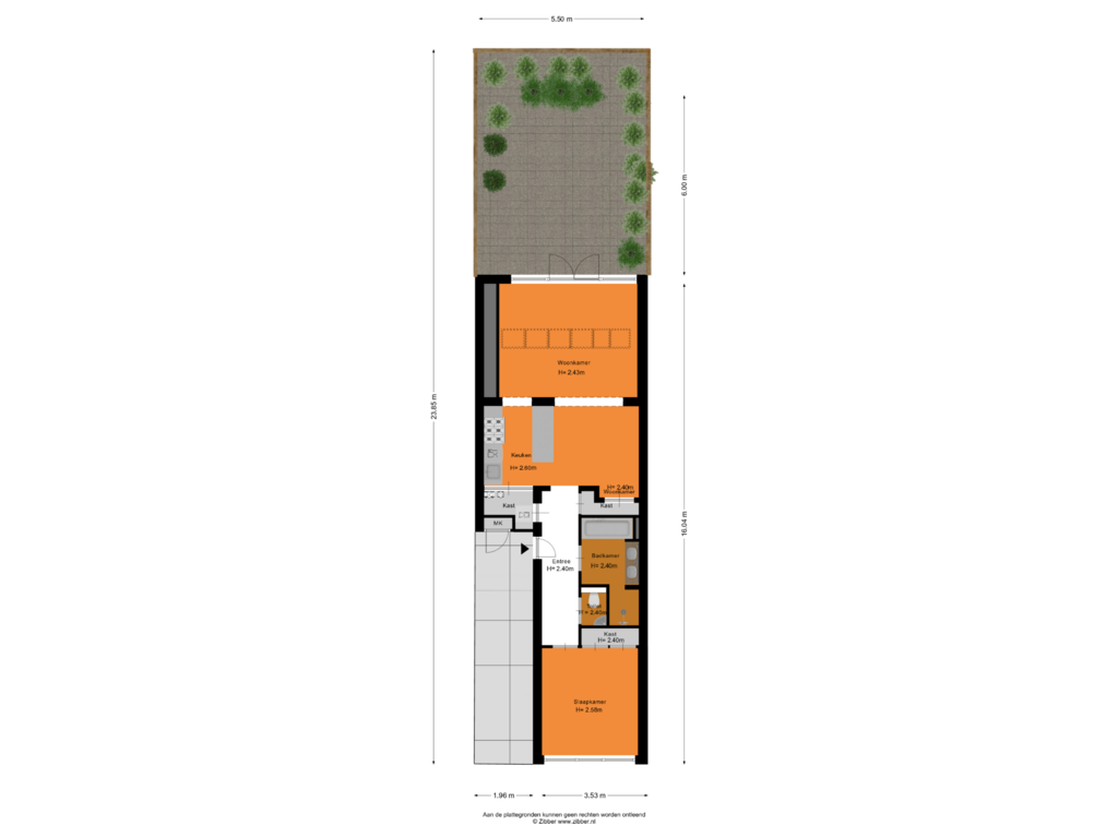 Bekijk plattegrond van Appartement Tuin van Eerste Atjehstraat 21-H