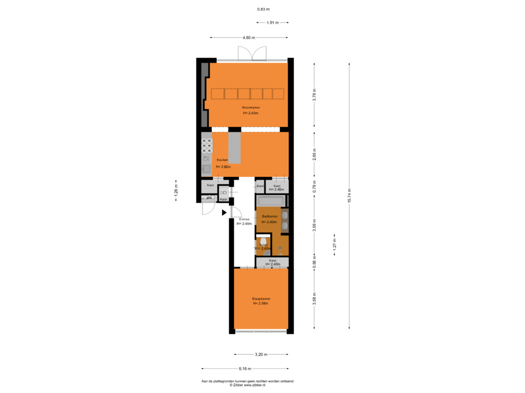 Bekijk plattegrond van Appartement van Eerste Atjehstraat 21-H