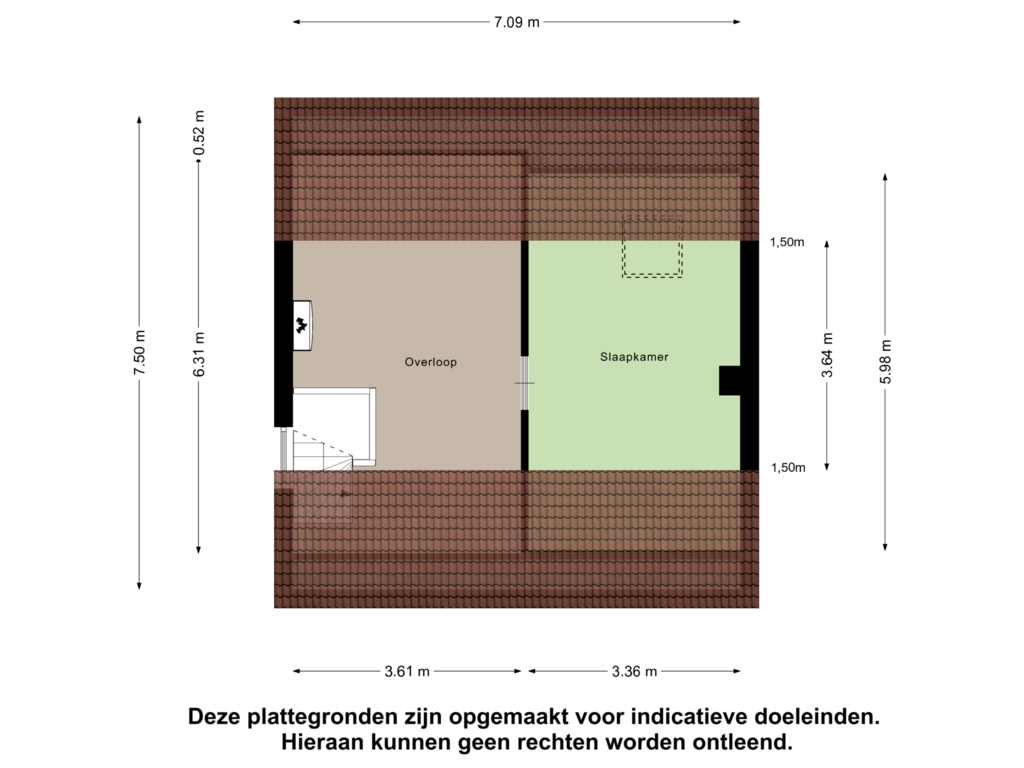 Bekijk plattegrond van Tweede Verdieping van Parlevlietstraat 23