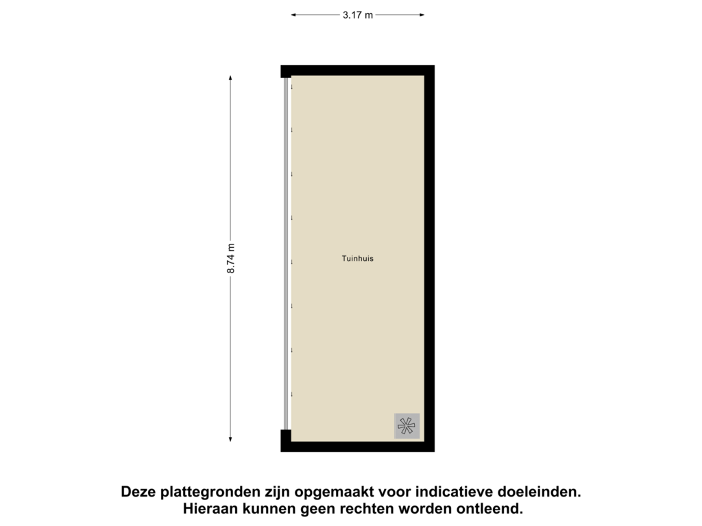 Bekijk plattegrond van Tuinhuis van Parlevlietstraat 23