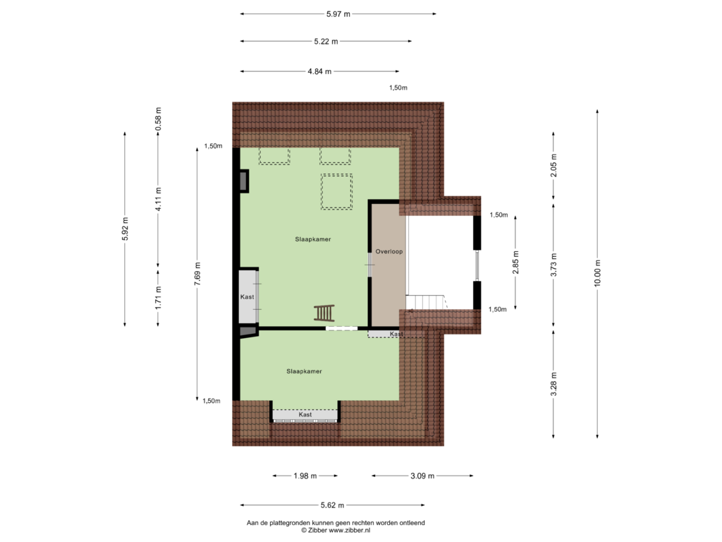 Bekijk plattegrond van Tweede Verdieping van Kortenaerstraat 10