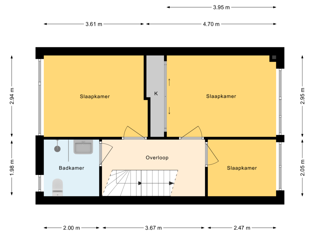 Bekijk plattegrond van 1e Verdieping van Van Ghentstraat 4