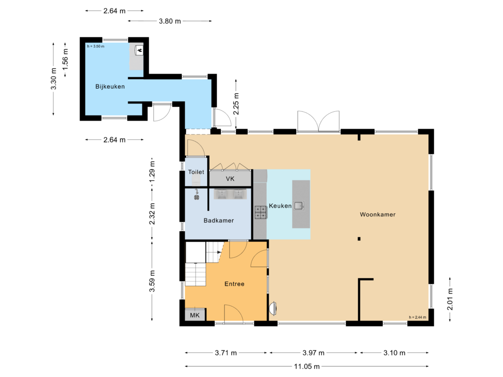 View floorplan of Begane grond of Smidssteeg 3