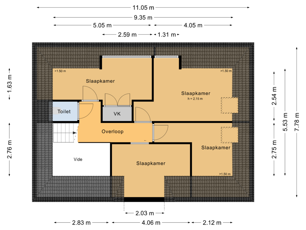 View floorplan of Eerste Verdieping of Smidssteeg 3