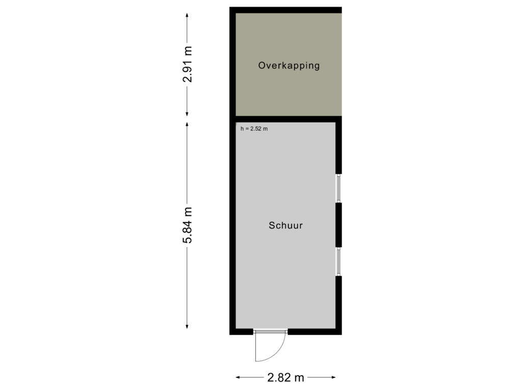 View floorplan of Schuur of Smidssteeg 3