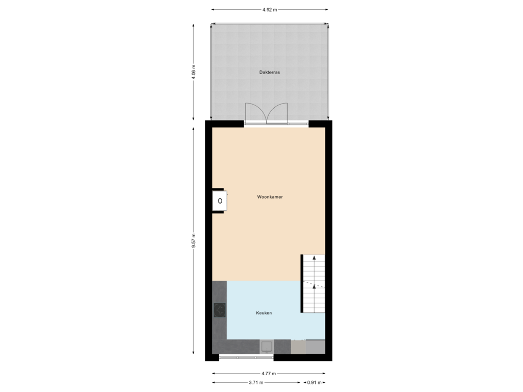 Bekijk plattegrond van Eerste verdieping van Bilderdijkstraat 19