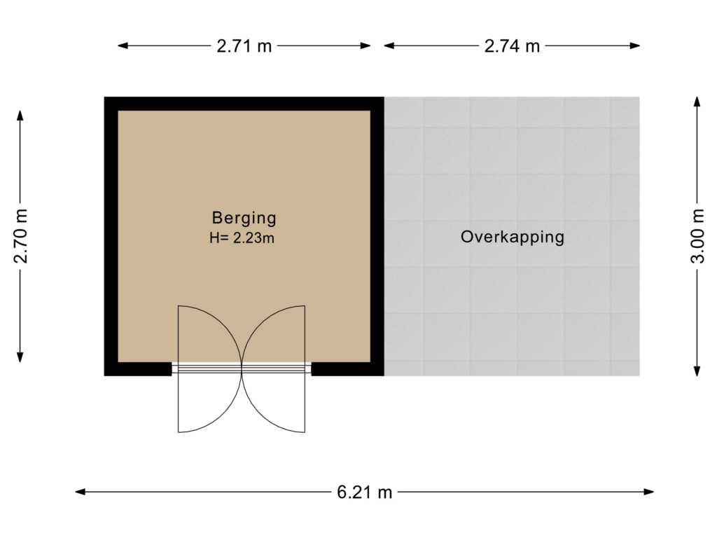 Bekijk plattegrond van Berging 2 van Schubertlaan 62