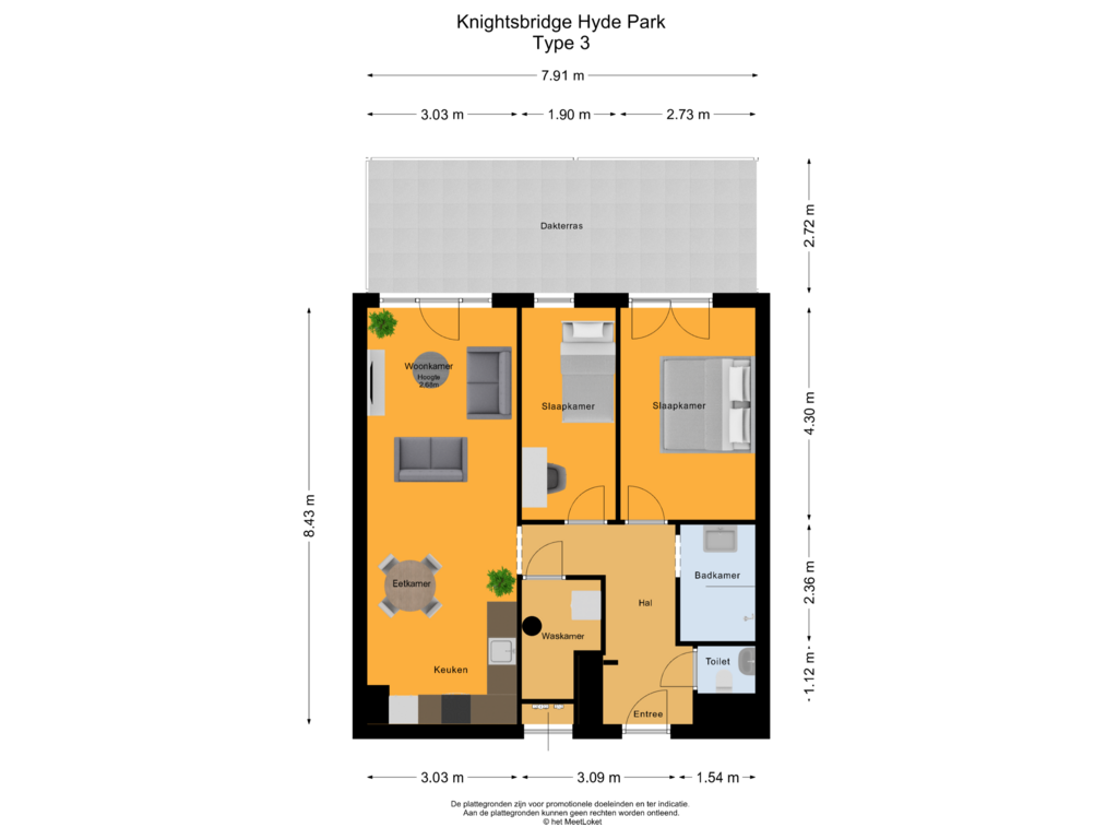 Bekijk plattegrond van 1e Verdieping van Knightsbridge Hyde Park huis 1 type 6