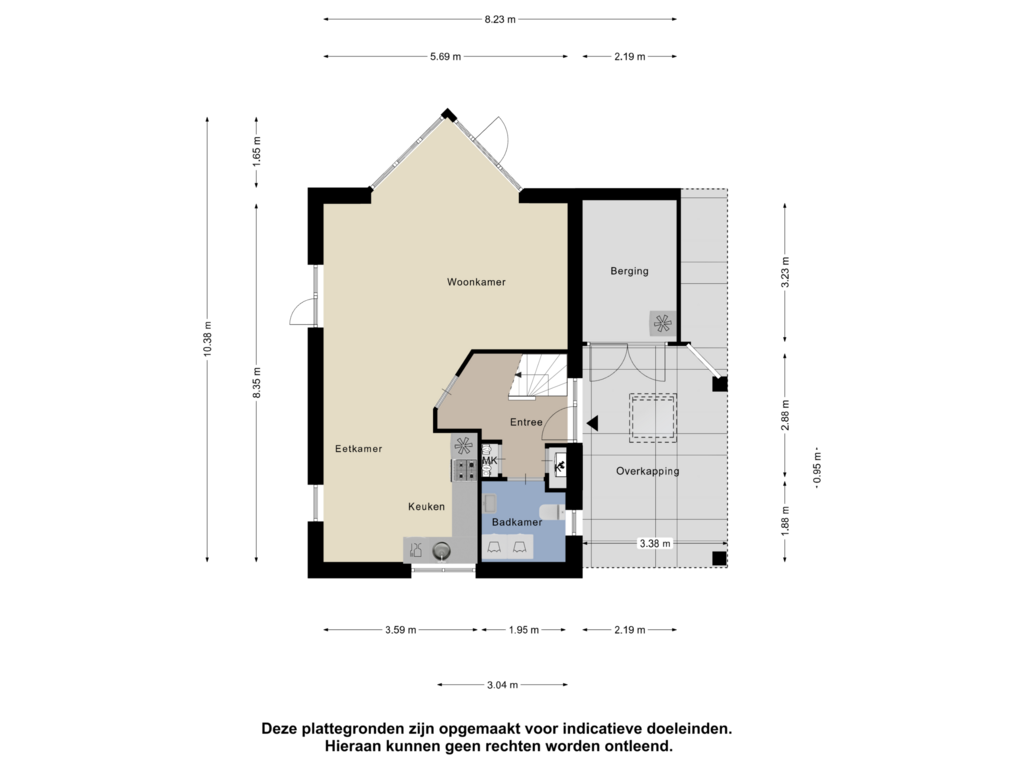 Bekijk plattegrond van Begane Grond van Steigerdijk 11-82