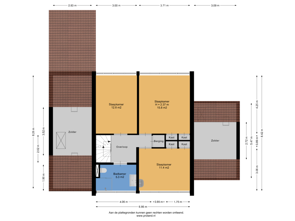 Bekijk plattegrond van 1e Verdieping van De Marke 68