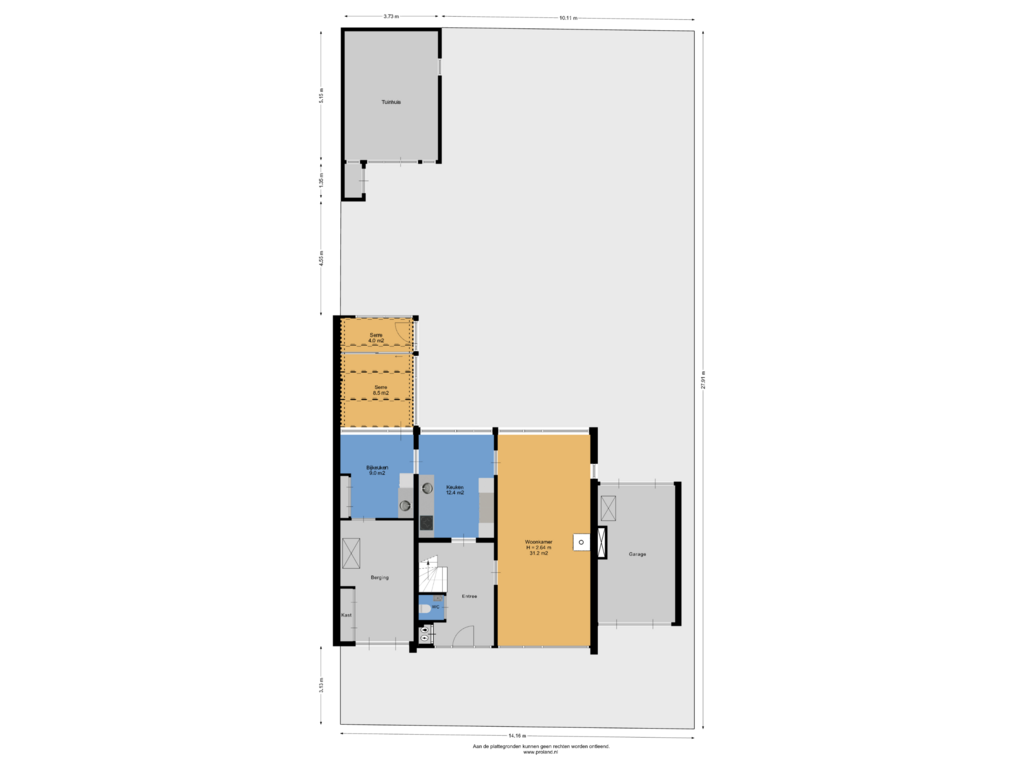 Bekijk plattegrond van Begane Grond Met Kavel van De Marke 68