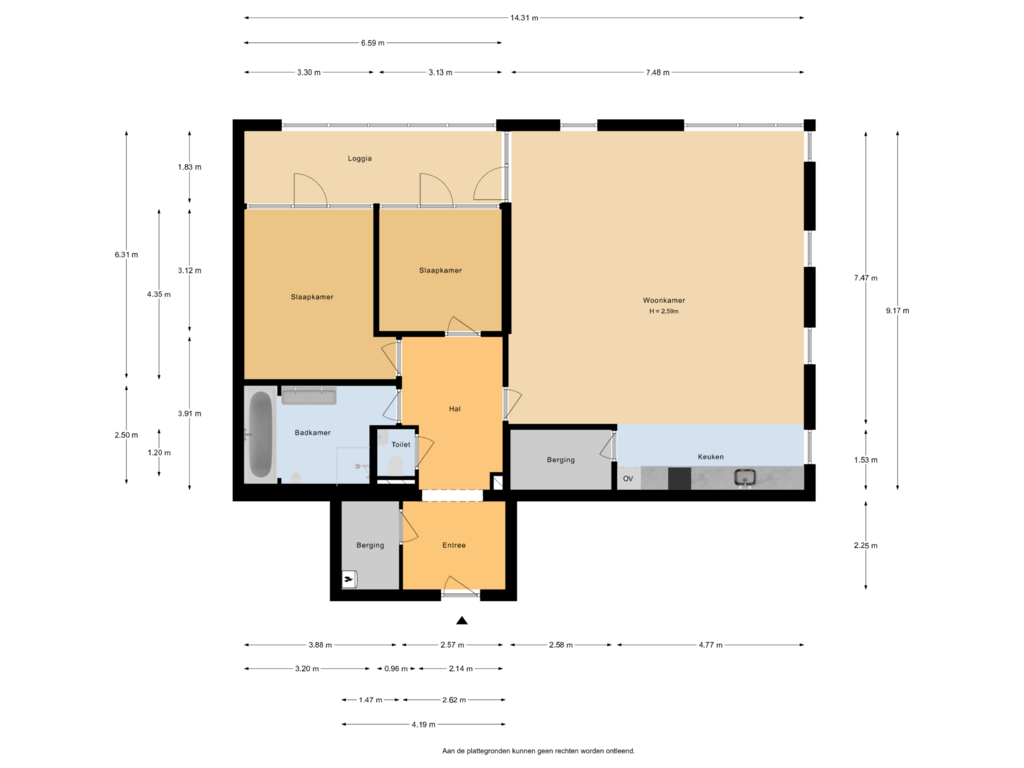 Bekijk plattegrond van Appartement van Wierdsmaplein 33