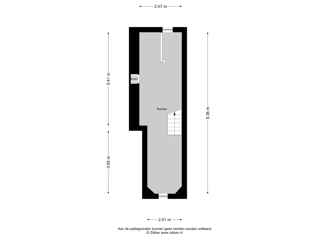 View floorplan of Kelder of Molenstraat 51