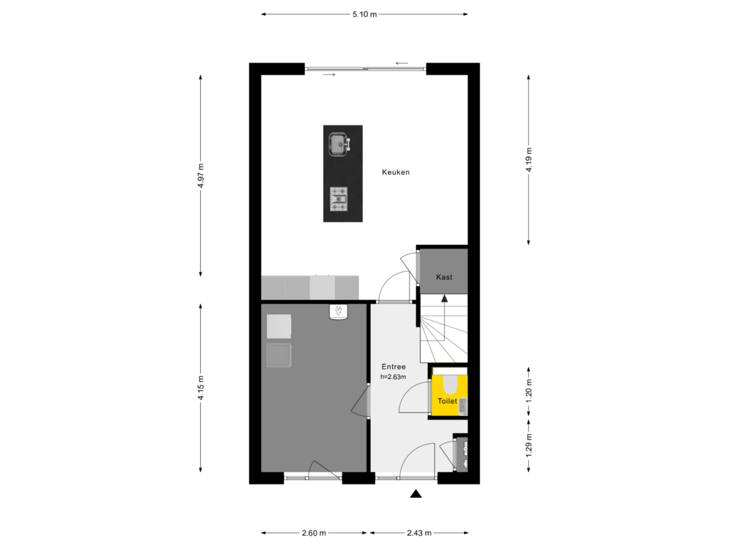 Bekijk plattegrond van Begane Grond van Kooikerstraat 21