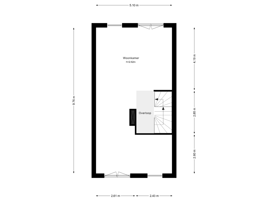 Bekijk plattegrond van 1e Verdieping van Kooikerstraat 21