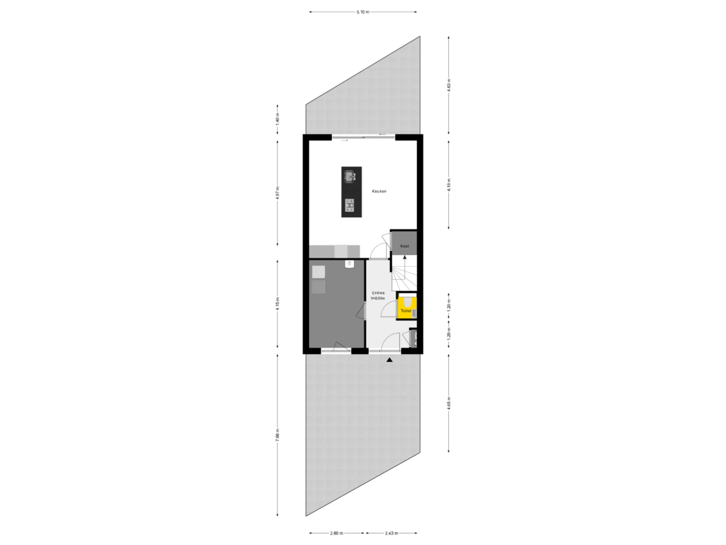 Bekijk plattegrond van Perceel van Kooikerstraat 21