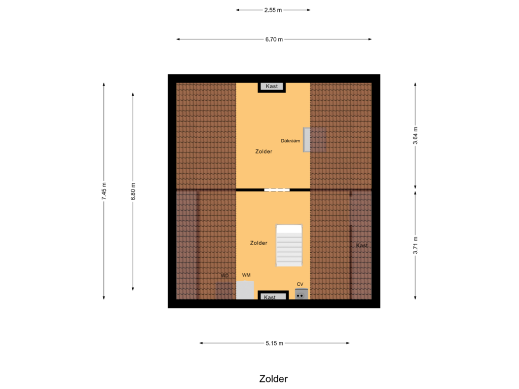 Bekijk plattegrond van Zolder van Schouwenburgsestraat 25