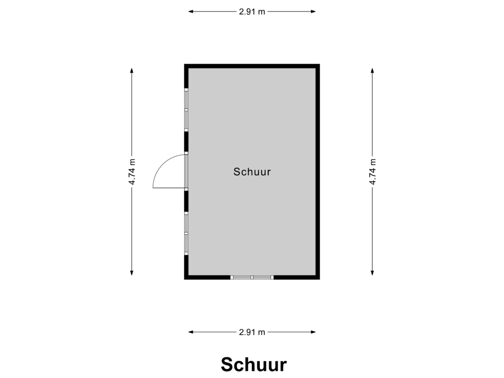 View floorplan of Schuur of Bosstraat 9