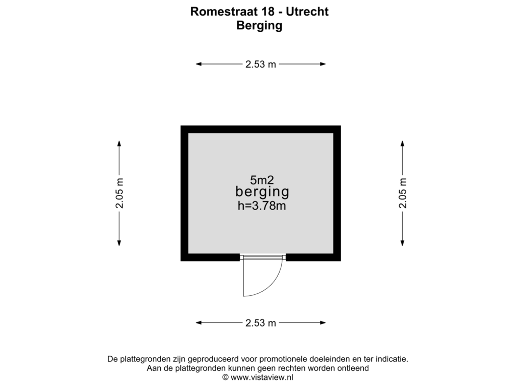 Bekijk plattegrond van BERGING van Romestraat 18