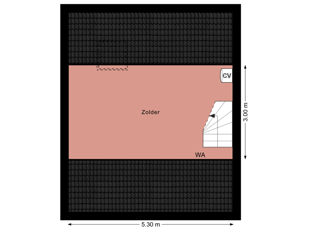 Bekijk plattegrond van Zolder van Op de Keuken 2