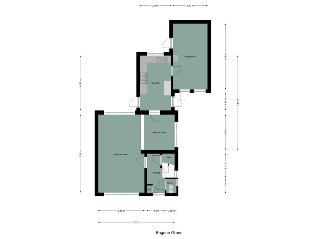 View floorplan of Begane Grond of Emmastraat 13