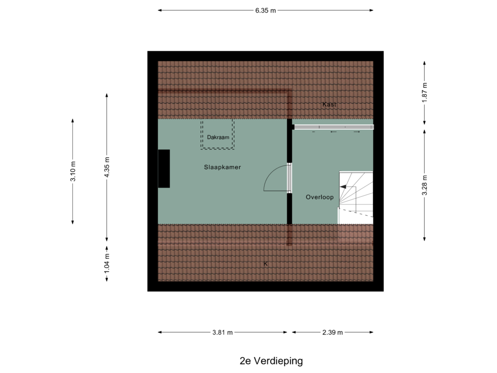 View floorplan of 2e Verdieping of Emmastraat 13