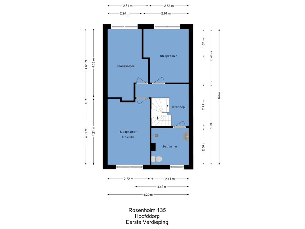 Bekijk plattegrond van Eerste verdieping van Rosenholm 135