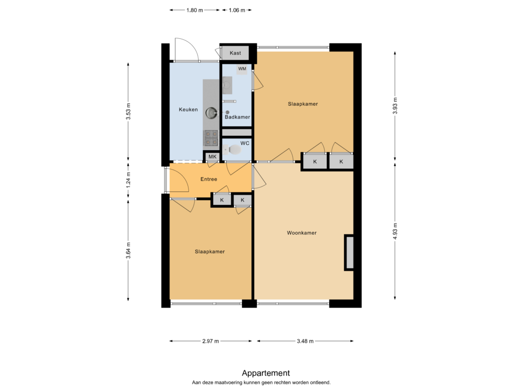 Bekijk plattegrond van Appartement van Burgemeester Crezéestraat 77