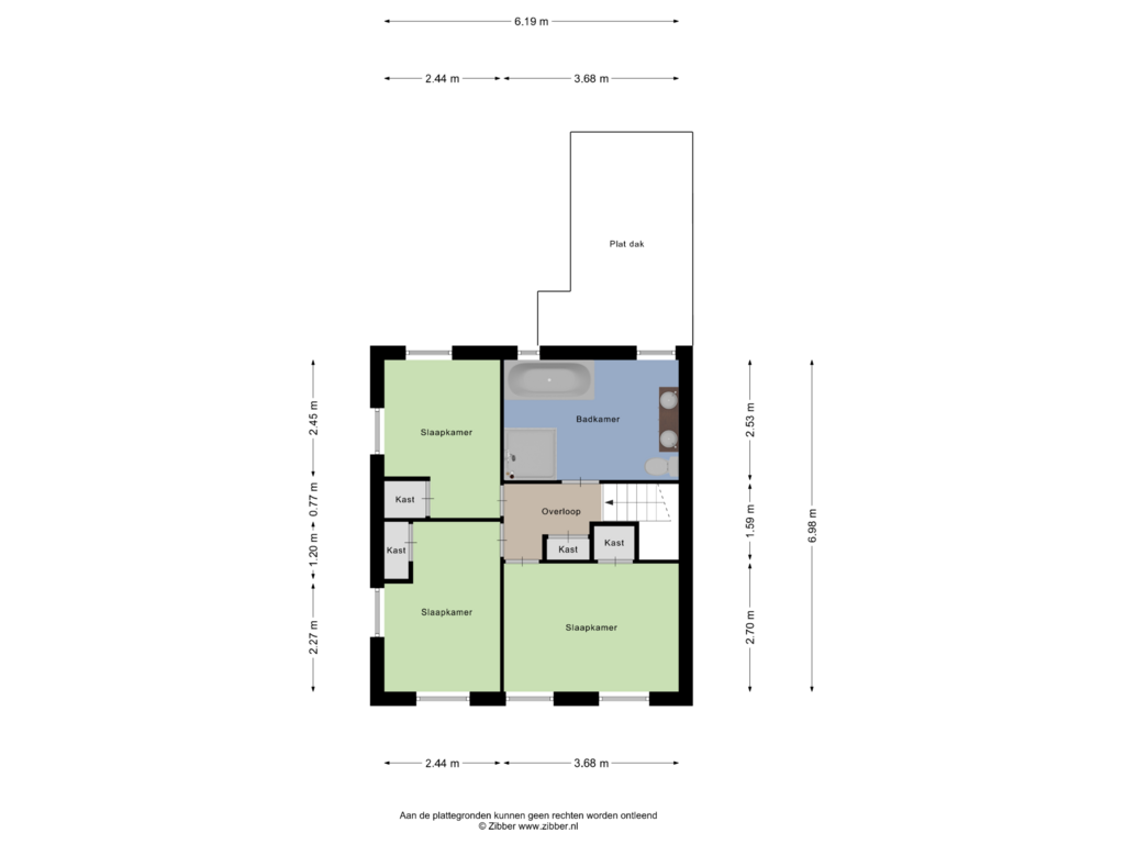 Bekijk plattegrond van Eerste verdieping van Schoterschansweg 2