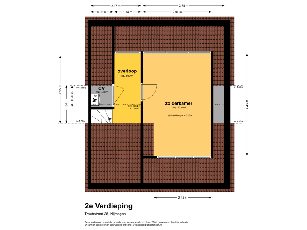 Bekijk plattegrond van 2e verdieping van Treubstraat 28