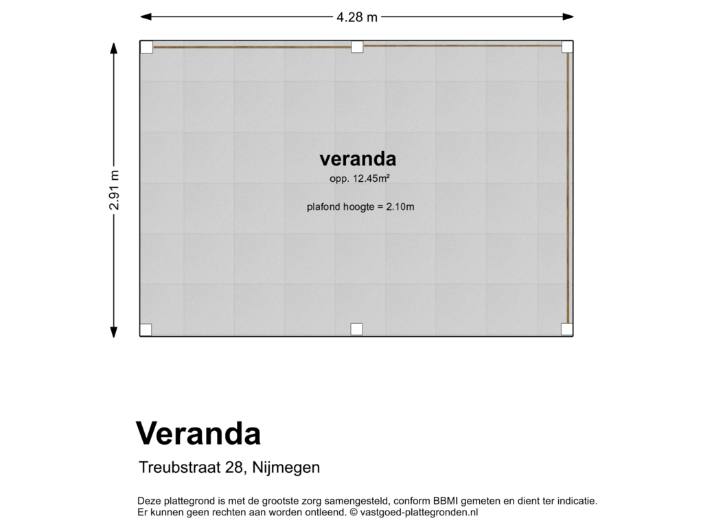 Bekijk plattegrond van veranda van Treubstraat 28