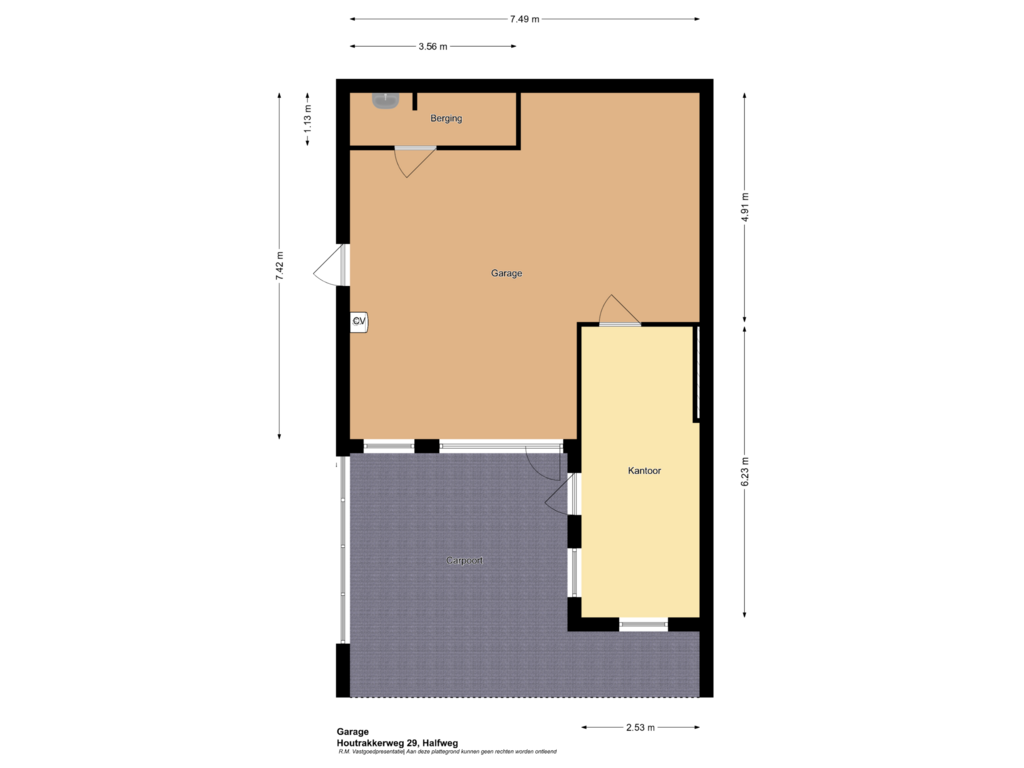 Bekijk plattegrond van Garage van Houtrakkerweg 29