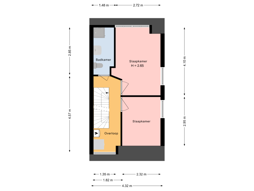 Bekijk plattegrond van eerste etage van Parallelstraat 21