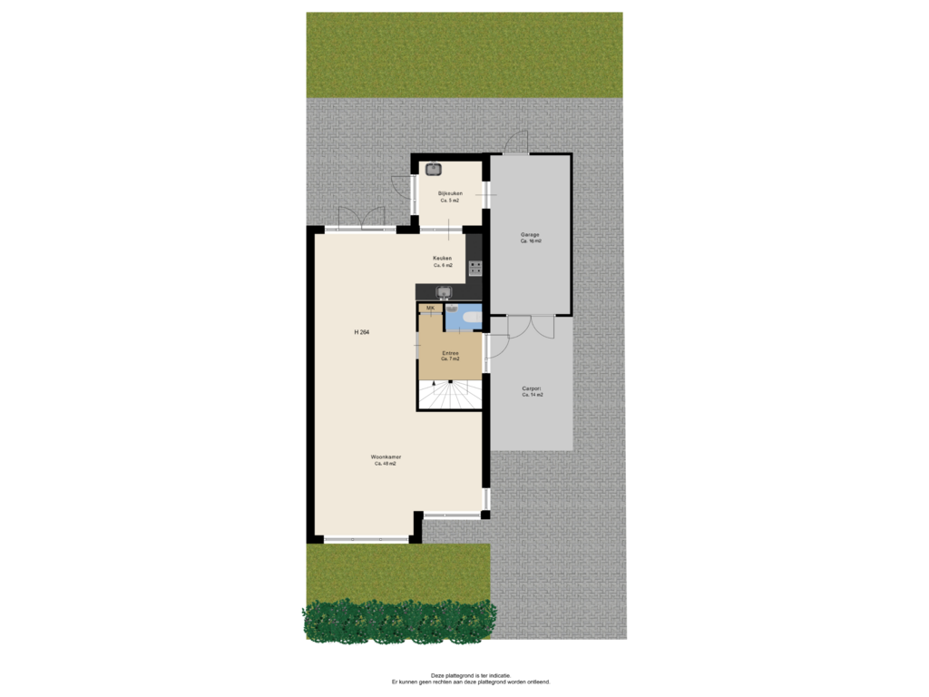 Bekijk plattegrond van Begane grond + tuin van Kruiskruidlaan 8