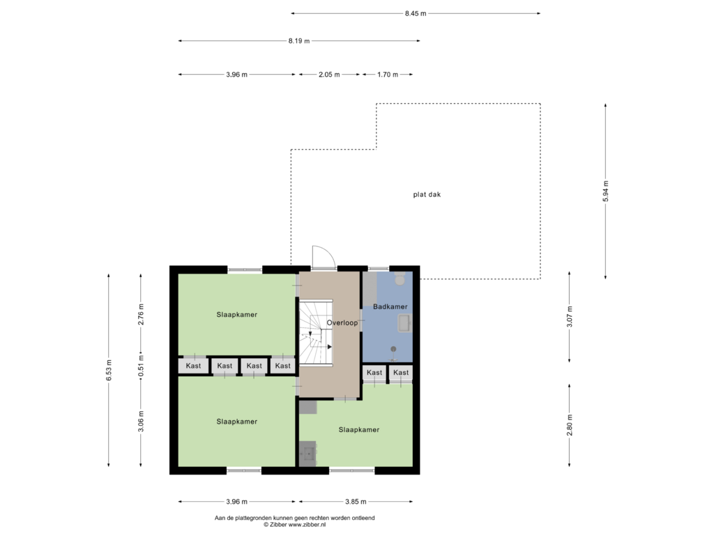 Bekijk plattegrond van Eerste Verdieping van Loo 1-A