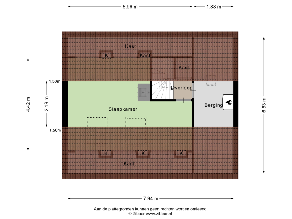 Bekijk plattegrond van Tweede Verdieping van Loo 1-A