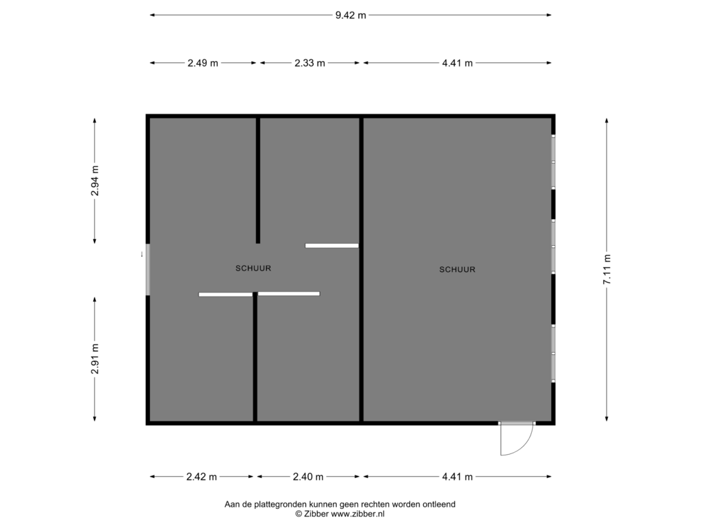 Bekijk plattegrond van Schuur van Vemderdwarsweg 5