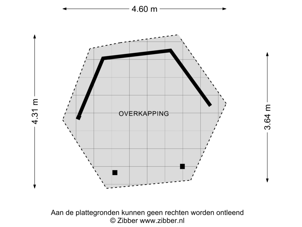 Bekijk plattegrond van Overkapping van Vemderdwarsweg 5