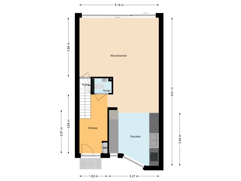 Bekijk plattegrond van Begane grond van Willem Gertenbachstraat 98