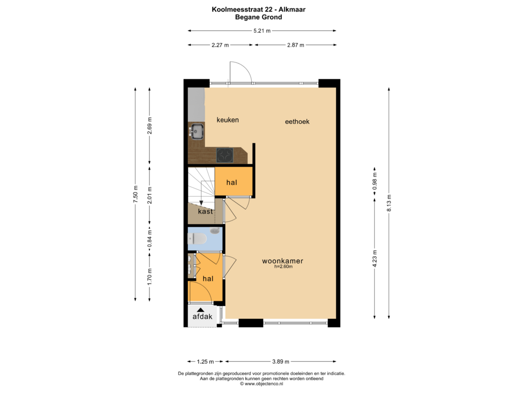 View floorplan of BEGANE GROND of Koolmeesstraat 22