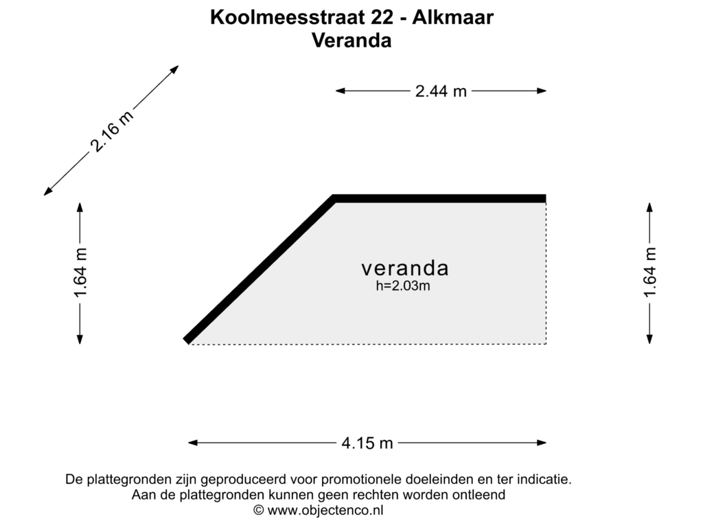 View floorplan of VERANDA of Koolmeesstraat 22