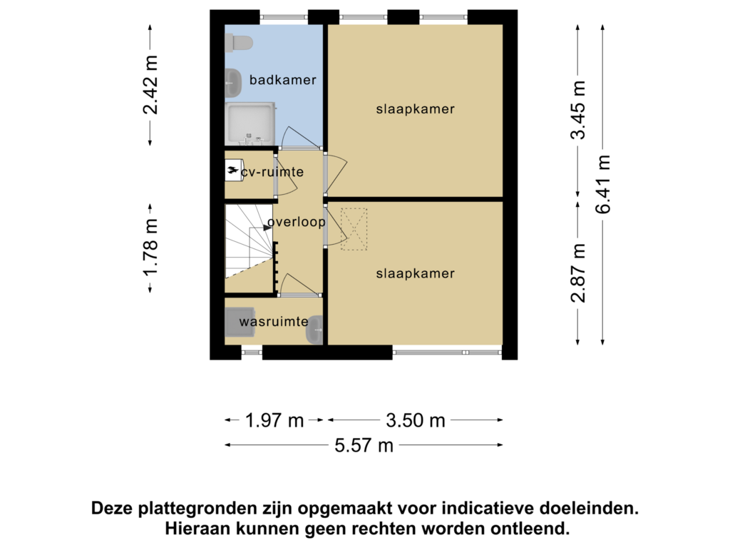 View floorplan of 1e verdieping of Land van Ravensteinstraat 18