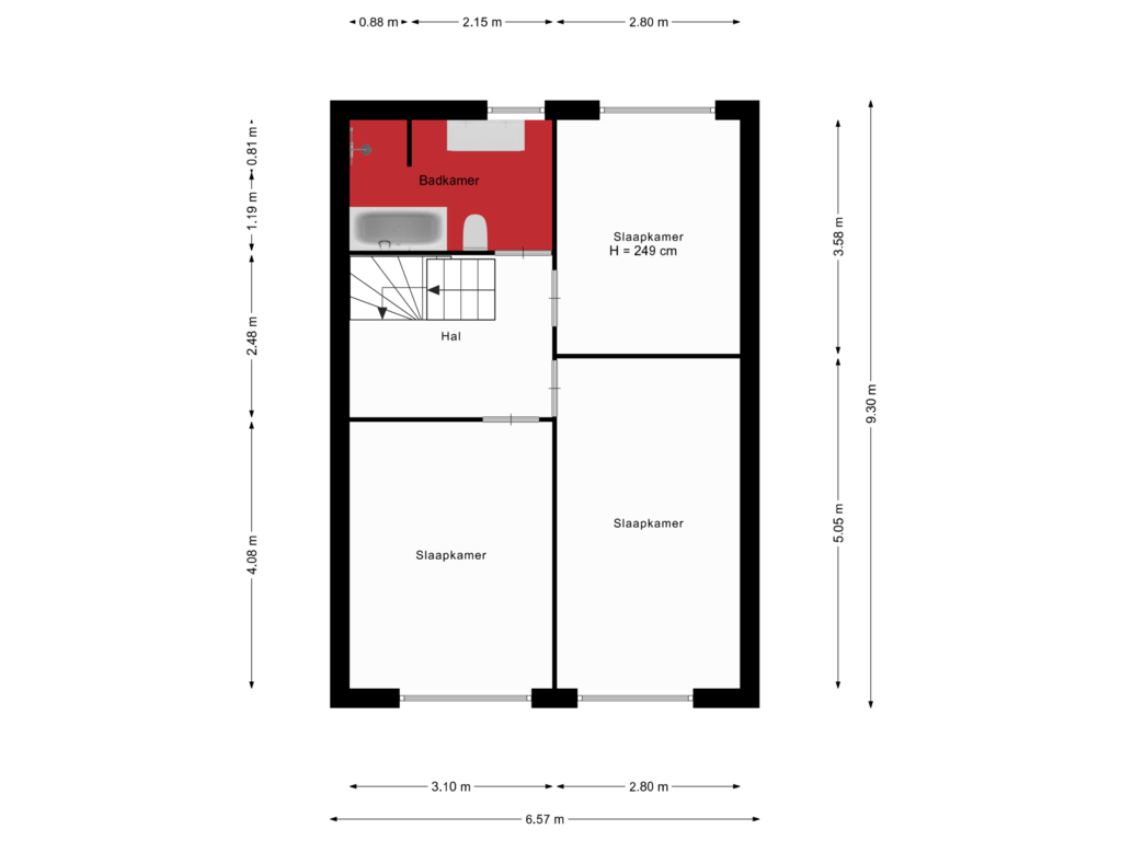 View floorplan of Eerste verdieping of Eelerbergstraat 64