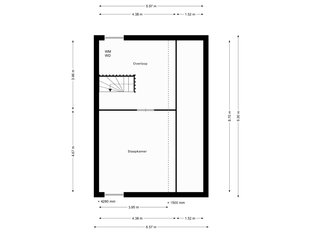 View floorplan of Tweede verdieping of Eelerbergstraat 64