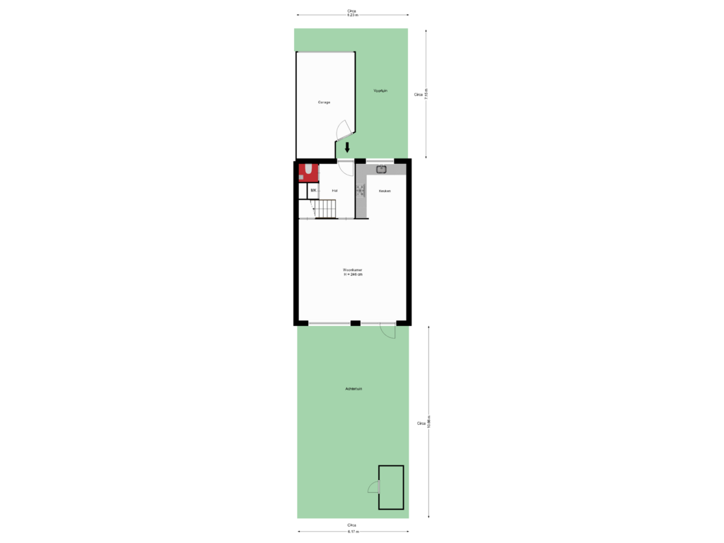 View floorplan of Perceel of Eelerbergstraat 64