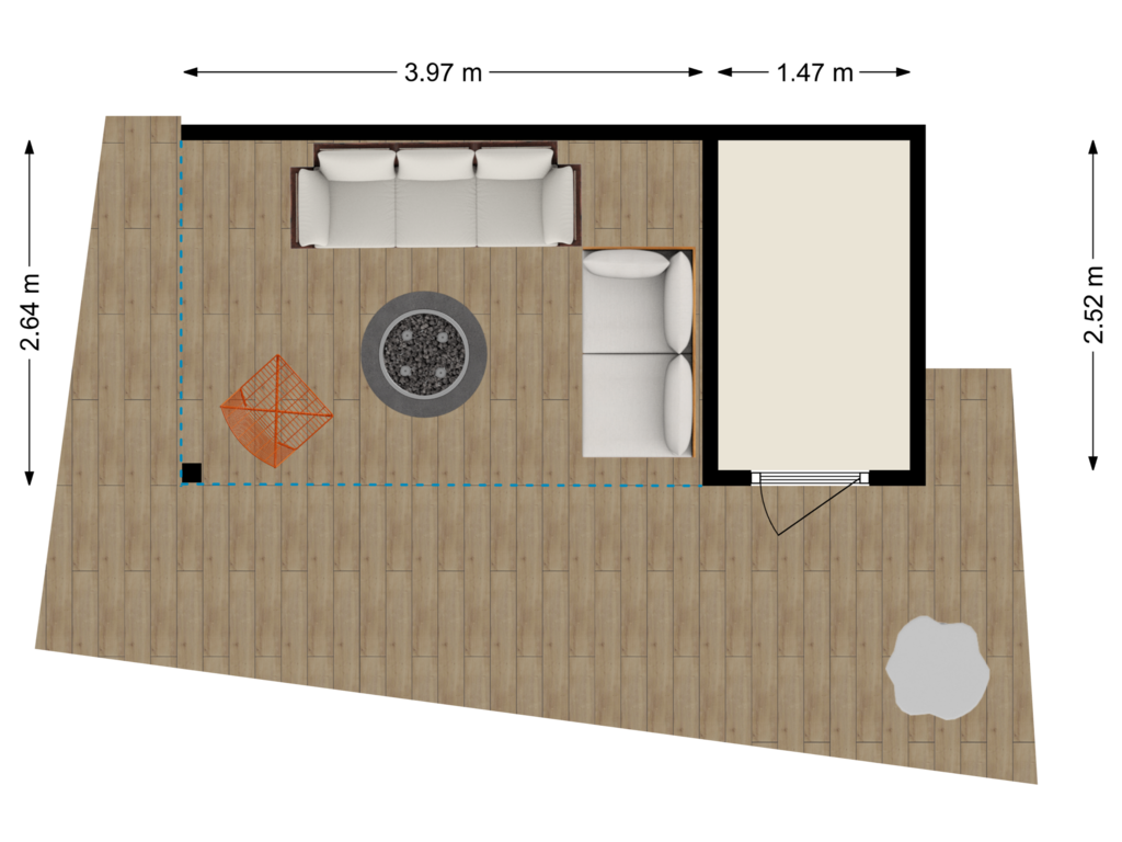 Bekijk plattegrond van Veranda-Berging van Bosboomstraat 31