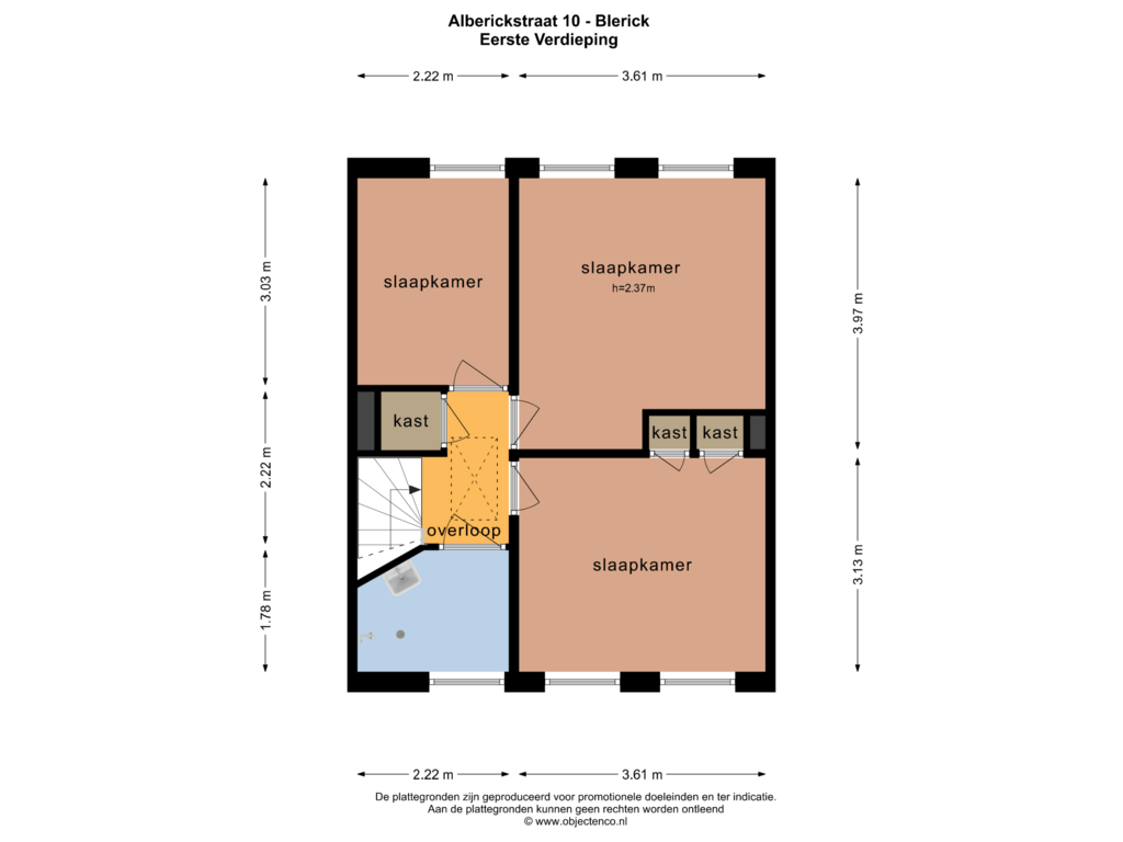 Bekijk plattegrond van EERSTE VERDIEPING van Alberickstraat 10