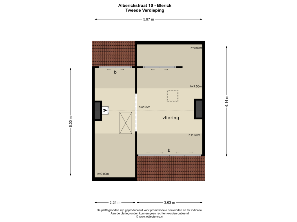 Bekijk plattegrond van TWEEDE VERDIEPING van Alberickstraat 10